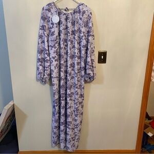 Hill House The Simone Dress Lilac Tonal Floral maxi dress Size XL